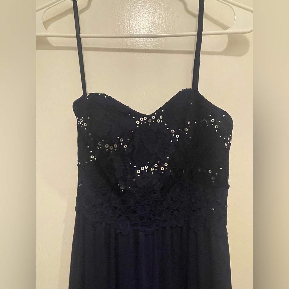 Stunning Navy Sequin Semi Formal or Bridesmaid's Dress 🥂 - Picture 3 of 10